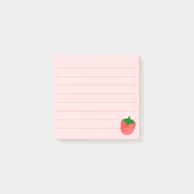Strawberry Drawing 3 x 3 Custom Post-it Notes (Front)