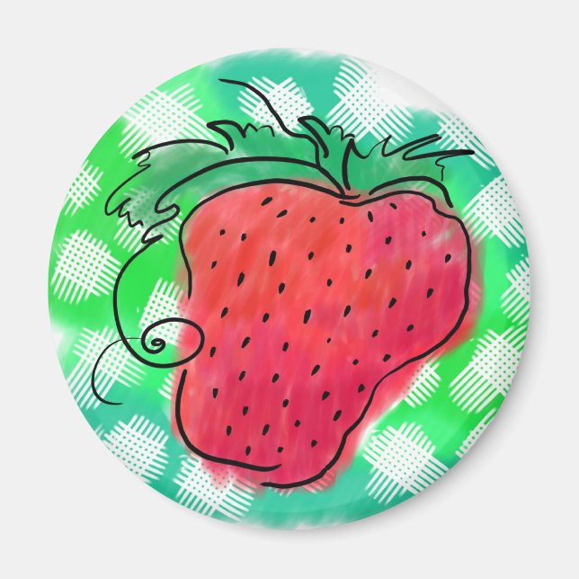Strawberry Drawing Magnet (Front)