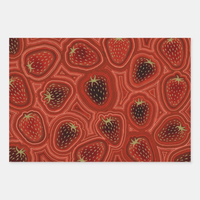 Strawberry Dreams  Wrapping Paper Sheets (Front)