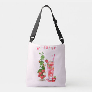 Strawberry Drink Crossbody Bag - Custom Text