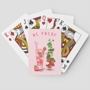 Strawberry Drink Playing Cards - Custom Text