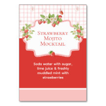 Strawberry Drink Sign Mocktails or Cocktails