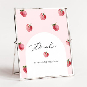 Strawberry drinks please help yourself poster