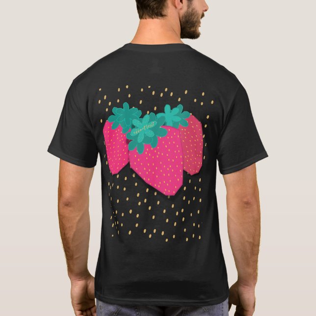 Strawberry effortlesli Graphic Tee Basic T-Shirt (Back)