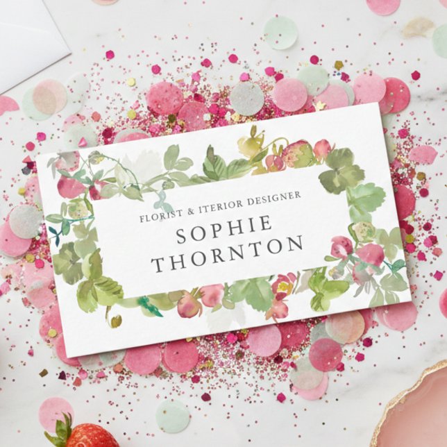 Strawberry elegant  business card (Creator Uploaded)
