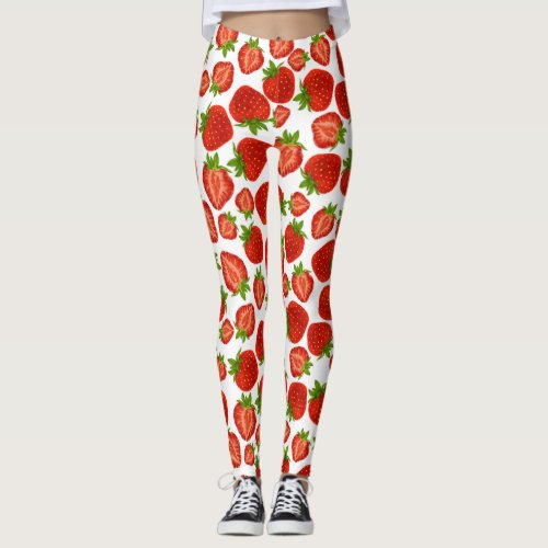 Strawberry Elegant Red Berry Leggings Yoga Pants