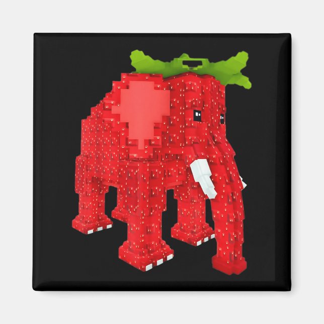 Strawberry Elephant  Magnet (Front)