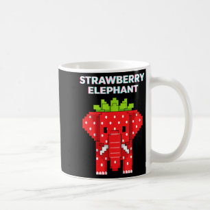 Strawberry elephant pixel art cute jungle animal coffee mug