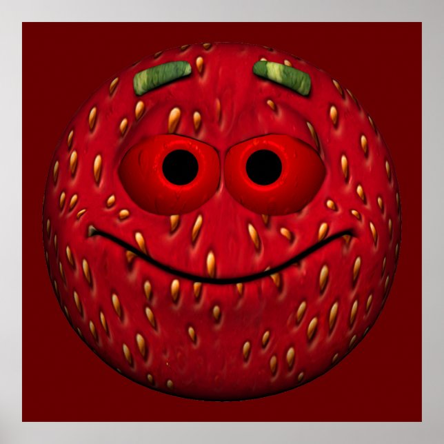 Strawberry Emoticon Poster (Front)
