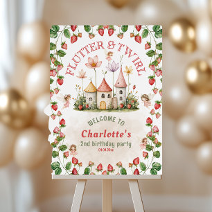 Strawberry enchanted fairy garden Welcome Foam Board