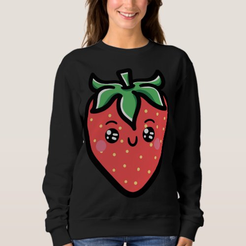 Strawberry Face Berry Fruitarian Strawberries Frui Sweatshirt