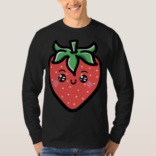 Strawberry Face Berry Fruitarian Strawberries Frui T_Shirt
