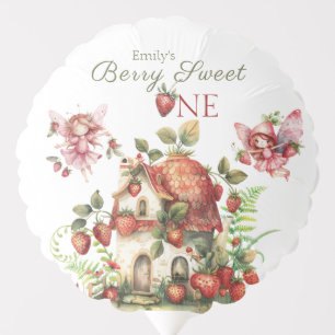 Strawberry Fairy Berry Sweet Girls First Birthday Balloon