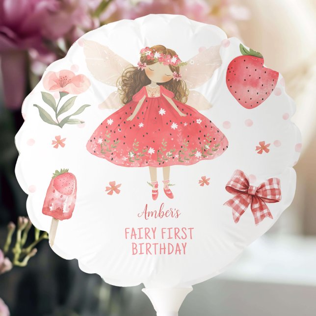 Strawberry Fairy First Birthday  Balloon (Creator Uploaded)