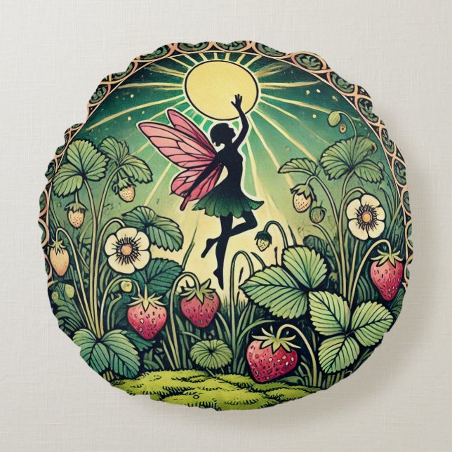 Strawberry Fairy                                   Round Pillow (Front)