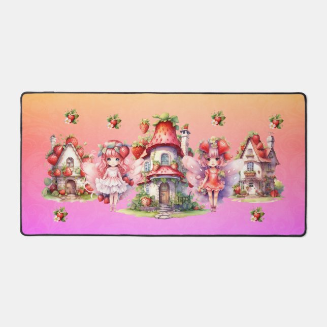 Strawberry Fairy Village Desk Mat (Front)
