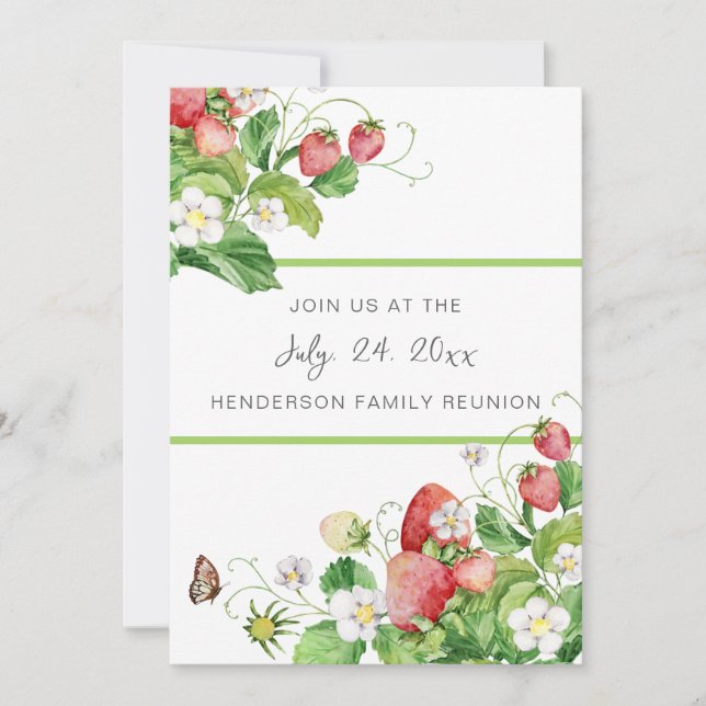 Strawberry Family Reunion Invitation (Front)