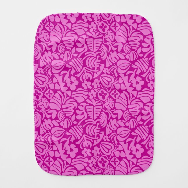 Strawberry Fantasy in pink Baby Burp Cloth (Front)
