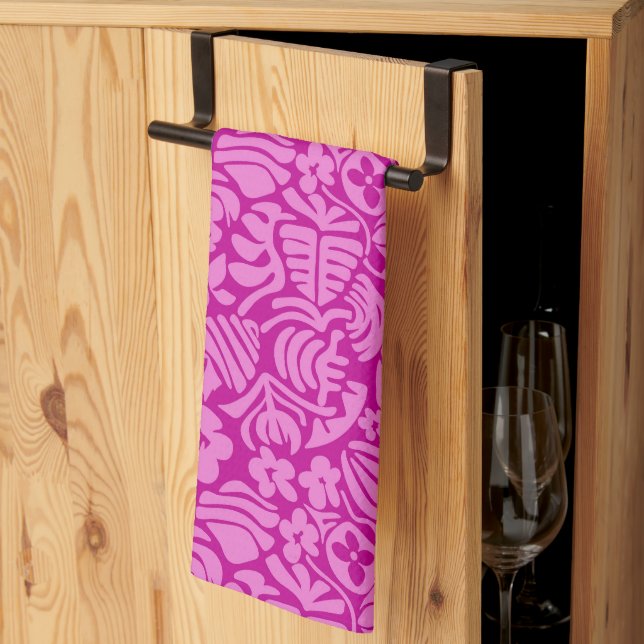 Strawberry Fantasy in pink Kitchen Towel (Thirds Fold)