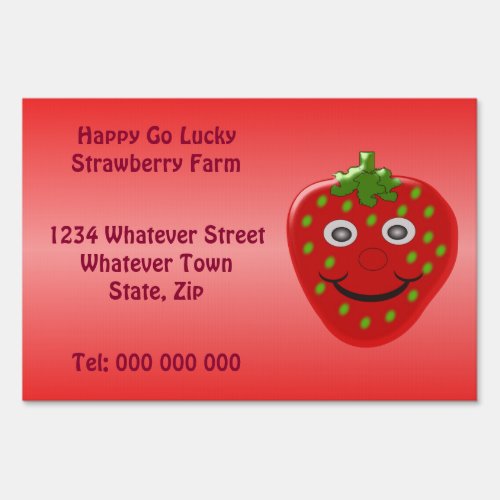 Strawberry Farm Custom Yard Sign