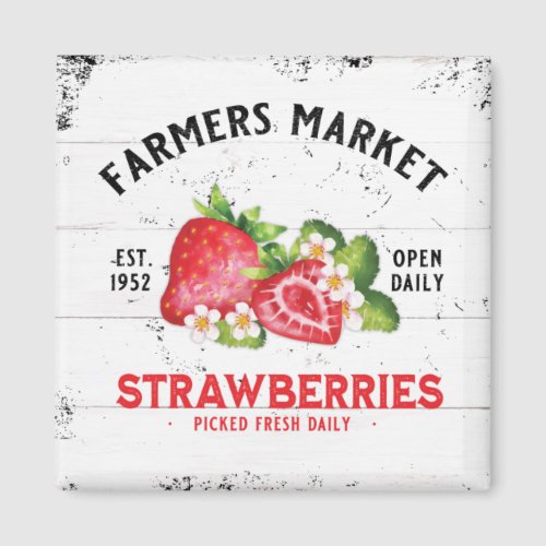 Strawberry Farm Farmhouse Strawberries Decor  Magnet