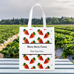 Strawberry Farm Grocery Bag