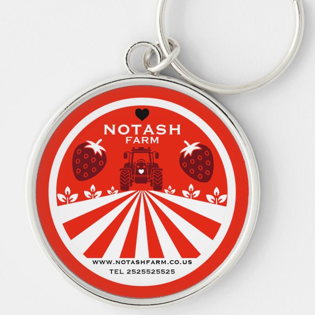 Strawberry Farm Shop Keychain (Front)