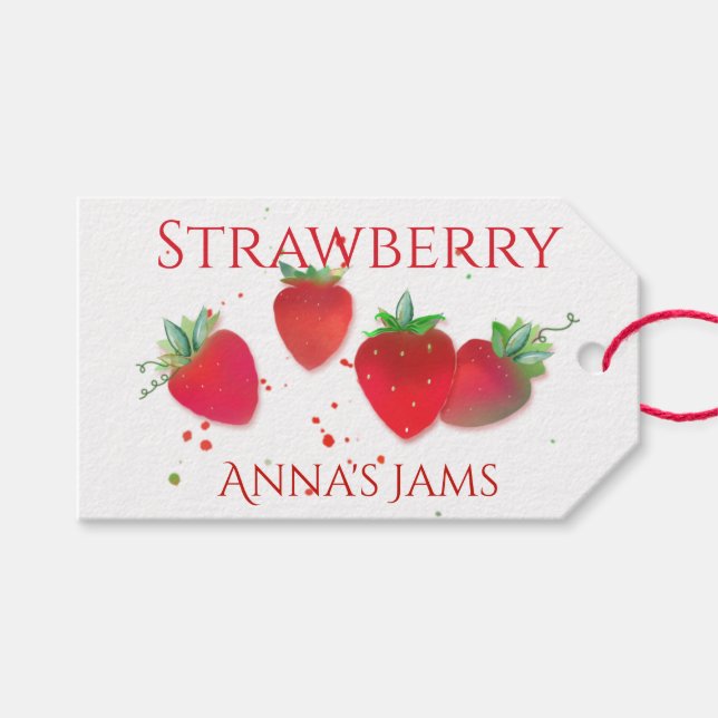 Strawberry Farm to Table Gift Tags (Front (Horizontal))
