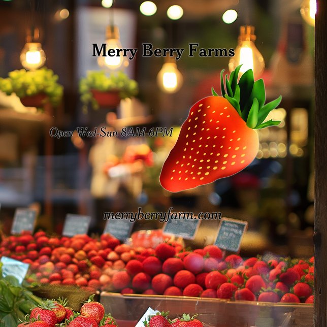 Strawberry Farm Window Cling (Creator Uploaded)