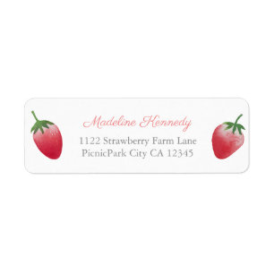 Strawberry Farmer's Market Party Return Address Label