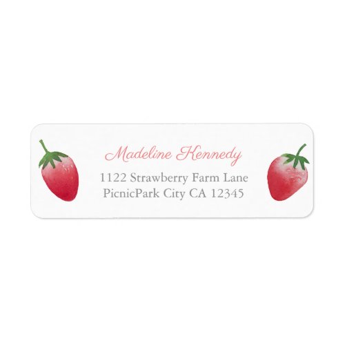 Strawberry Farmers Market Party Return Address Label