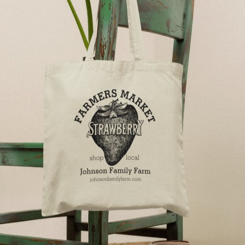 Strawberry Farmers Market Retro Family Farm Tote Bag