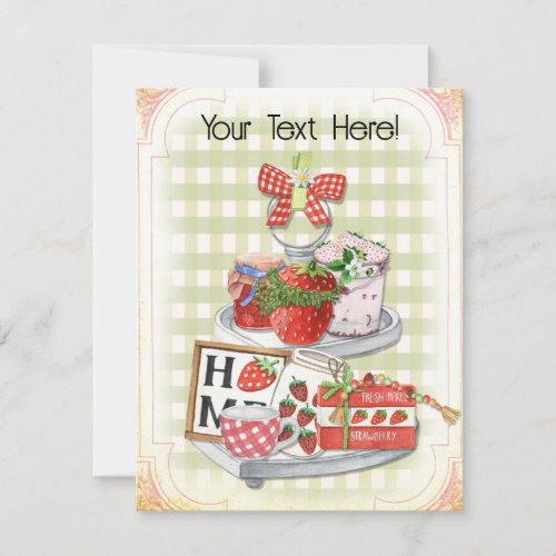Strawberry Farmhouse All_Occasion Blank Holiday Card
