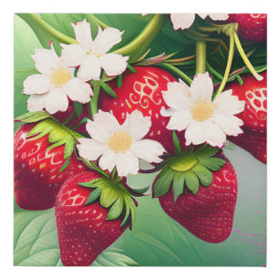 Strawberry Faux Canvas Print