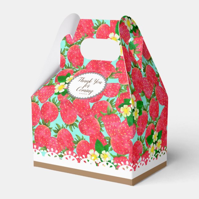 Strawberry  Favor Box (Front Side)