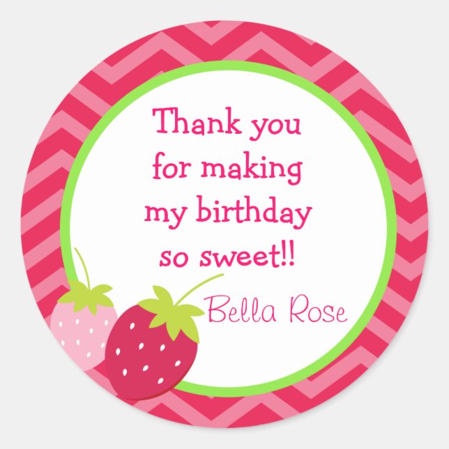 Strawberry Favor Stickers (Front)