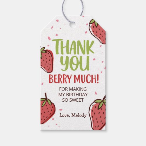 Strawberry Favor Tag  Thank You Berry Much