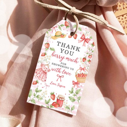 Strawberry Favor Tags Baby Shower Berry Much Sweet