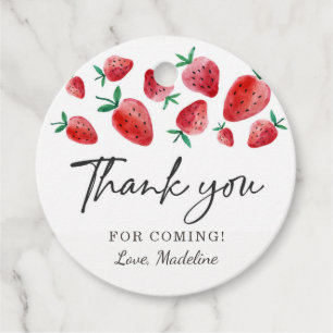 Strawberry Favor Tags Birthday Berry Much Sweet
