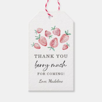 Strawberry Favor Tags Birthday Berry Much Sweet by Anietillustration at Zazzle