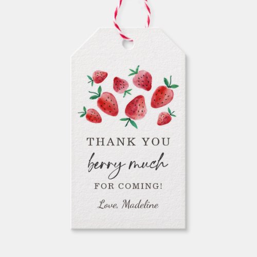 Strawberry Favor Tags Birthday Berry Much Sweet