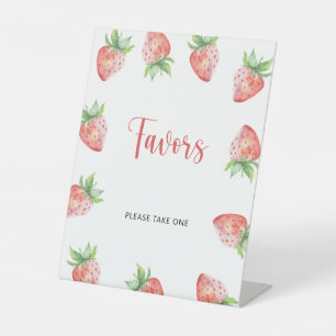 Strawberry \ Favors Pedestal Sign
