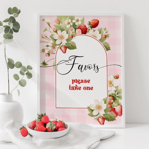Strawberry Favors please take one Poster