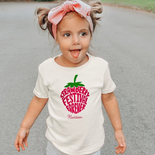 Strawberry Festival Forever Cute Customizable Baby T_Shirt