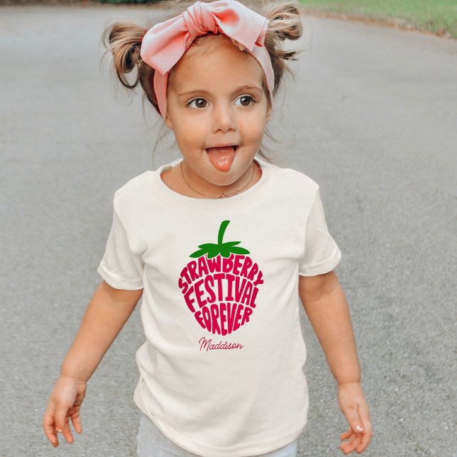 Strawberry Festival Forever Cute Customizable Baby T-Shirt (Creator Uploaded)