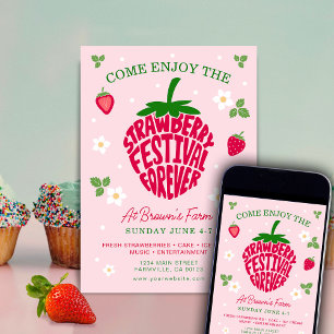 Strawberry Festival Forever Cute Customizable Invitation