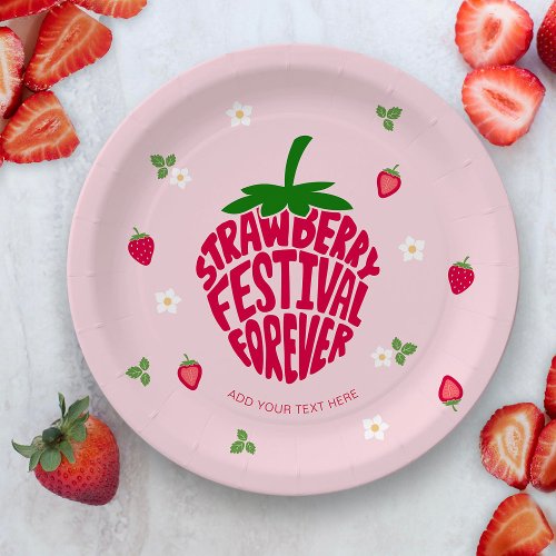 Strawberry Festival Forever Cute Customizable Paper Plates