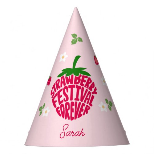 Strawberry Festival Forever Cute Customizable Party Hat