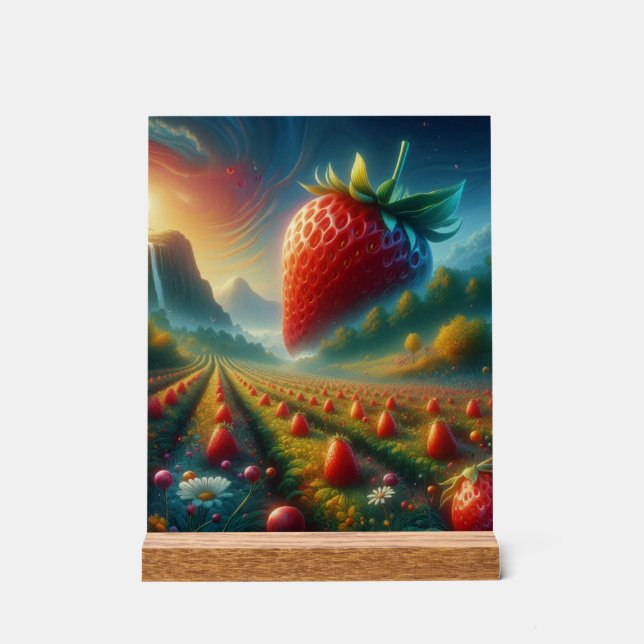 Strawberry Field of Dreams Acrylic Sign (Front)