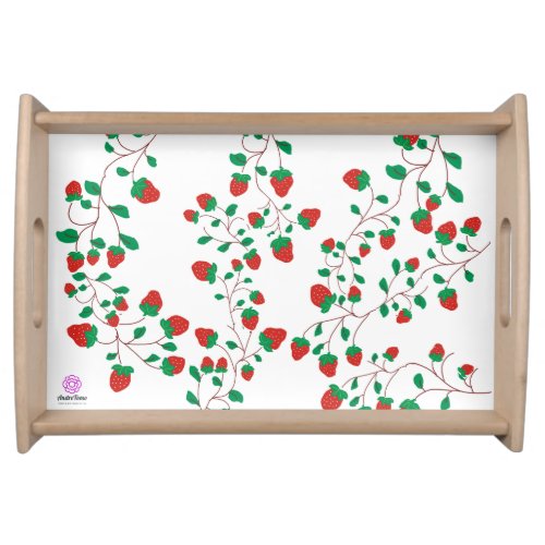 Strawberry field  serving tray